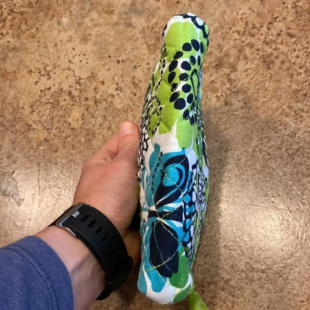 Vera Bradley lime’s up green floral print mini plastic‎ lined makeup bag